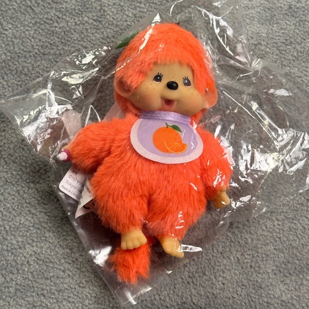 Sekiguchi Monchhichi Colors Orange Plush Keychain Monkey 252329 5 Inch